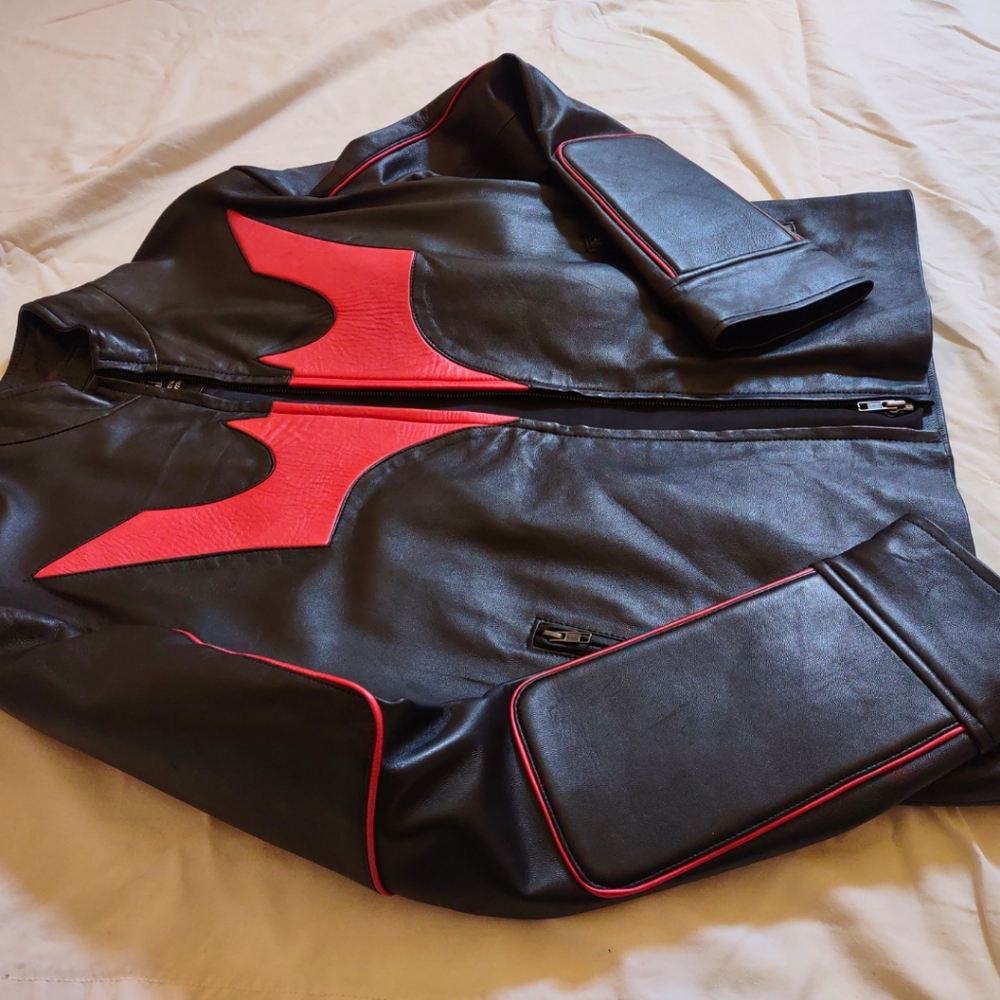Red and Black Batman Beyond Leather Jacket